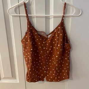Madewell size 2 polka dot tank top burnt orange
